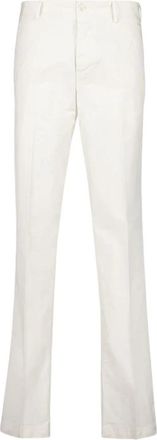 Boglioli Witte Katoenen Broek Elegante Veelzijdige Stijl - Heren - Wijde Broeken - Wit - XL - Katoen - Broeken