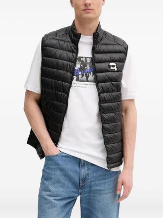 Karl Lagerfeld quilted logo-patch gilet - men - Polyamide - 54 - Black