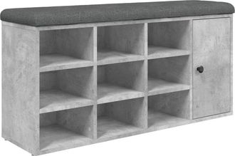 vidaXL Vidaxl - Banco zapatero madera de ingeniería gris hormigón 102x32x50 cm