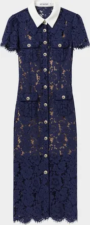 Self Portrait Floral Lace Midi Dress