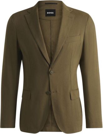 BOSS Slim-fit suit jacket in a stretch-linen blend