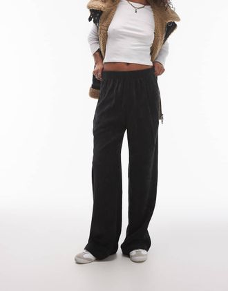 Topshop corduroy sweatpants in black