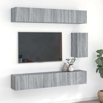 vidaXL Vidaxl - Set De Muebles Para Tv 7 Pzas Madera Contrachapada Gris Sonoma