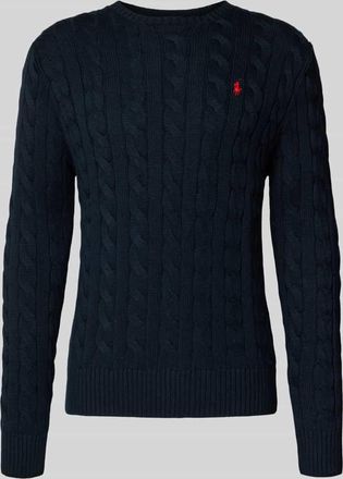 Polo Ralph Lauren Strickpullover mit Label-Stitching in Marine, Größe XXL