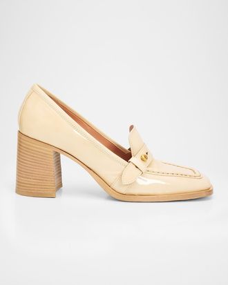 Zimmermann 75mm Astor Patent Leather Loafer Pumps