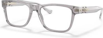 Versace 57mm Rectangle optical glasses in Grey at Nordstrom