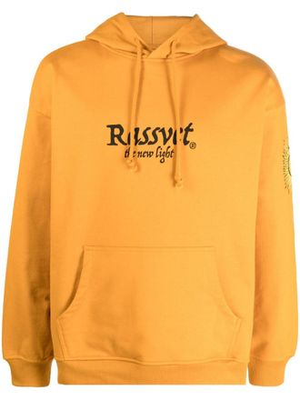 Rassvet logo-print drawstring hoodie - Yellow