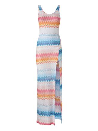 Missoni zigzag-pattern dress - women - Polyester/Rayon/Polyamide - 42 - White