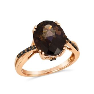 Le Vian Ladies Semi Precious Ring featuring 4 1/4 cts. Chocolate Quartz set in 14K Strawberry Gold