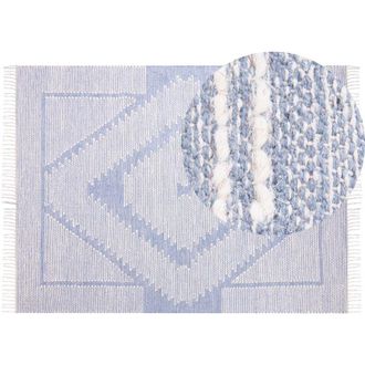 Beliani Rug ANSAR Blue 160 x 230 cm Cotton
