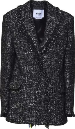 Msgm Single-Breasted Blazer - Dames - Blazers - Zwart - XS - Wol - Jassen