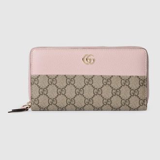 Gucci GG Marmont Bi-color Zip Around Wallet, Pink, Precious