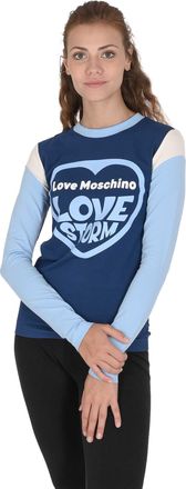 Love Moschino Womens T-Shirt - Blue Cotton - Size EU 48 (Womens)