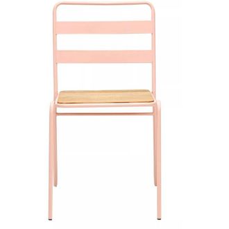 Premier Housewares Interiors by Premier Pink Metal Chair, Comfy Pink Metal Outdoor Chair, Effortless Cleaning Metal Chair