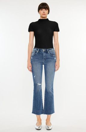 Kancan Honey Essentials High Rise Cropped Bootcut Jeans in Dark Wash at Nordstrom, Size 29