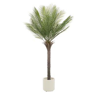 ML Design Ml-design - Palmera Artificial 150 Cm Decorativa, Planta Tropical Falsa Grande Con Tronco, Hojas Y Maceta De Pl&aacute;stico, Para Interior Y Exterior, &Aacute;rbol