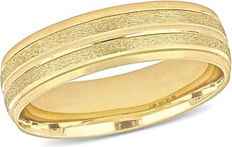 Amour 6mm Double Row Textured Wedding Band In 14K Yellow Gold
