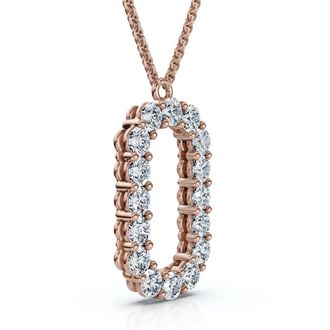 Pompeii3 1Ct Diamond Initial O Pendant 14k Gold 18 Necklace Lab Grown 5/8 Tall Size: Regular