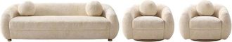 Manhattan Comfort 3Pc Modern Tribeca Chenille 85.8In Sofa & 2 Accent Chairs
