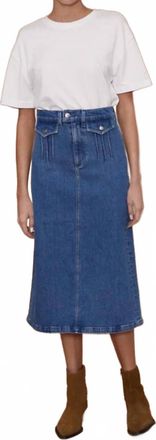LE JEAN Stardust Midi Skirt In Marina