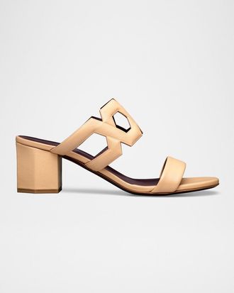 Bougeotte 55mm Leather Link Block-Heel Sandals