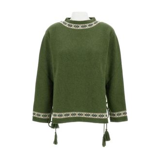 Bode Round-neck Knitwear, female, Green, Size: XS Mrf25Kt004Grmlt