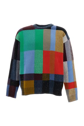 Paul Smith Multicolored Jacquard Wool-Blend Crewneck Sweater