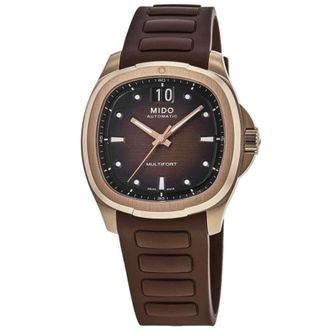 Mido Multifort TV Big Date Automatic Brown Dial Rubber Strap Mens Watch M049.526.37.291.00