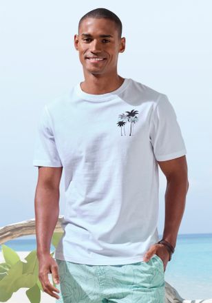 Beach Time T-Shirt BEACHTIME mit grossem R&uuml;ckenprint, Herren, Gr. XXL (60/62), weiss (wei&szlig;), Single Jersey, Obermaterial: 100% Baumwolle, bedruckt, regular fit, 