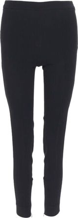Giambattista Valli black viscose wool blend zipped hem slim trousers XXS 26
