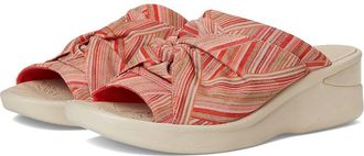 Life Stride Smile 3 Slides Womens Sandals Coral Stripe Stretch Fabric : 6.5 W (C), Textile