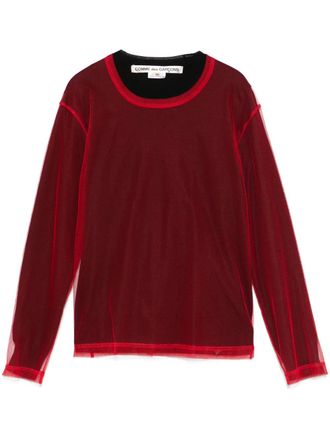 Comme Des Gar&ccedil;ons mesh top - women - Nylon/Wool - S - Black