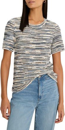 Nic+Zoe Space Dye Tuck Stitch Sweater in Blue Multi at Nordstrom, Size Petite P