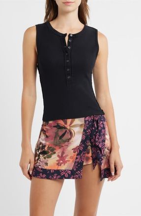 Free People Jamie Rib Tank in Pitch Black at Nordstrom, Size X-Large
