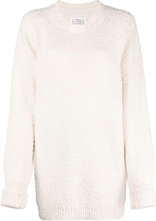 Maison Margiela White Brushed Effect Jumper