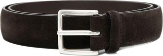 Orciani square-buckle suede belt - men - Calf Leather - 100 - Brown