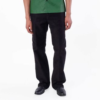 Ferragamo Ferragamo Leather Tab Cotton Moleskin Jeans