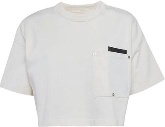 Bottega Veneta Katoenen cropped T-shirt - Wit