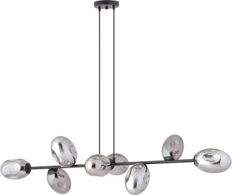 Wonderlamp Lámpara colgante estilo moderno con 6 cristales grafito máx.100cm