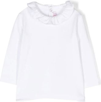 Il Gufo ruffled-collar long-sleeve top - kids - Cotton/Spandex/Elastane - 9 - White