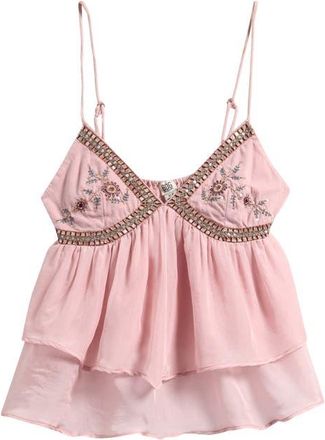 BDG Embroidered Detail Cami in Pink at Nordstrom, Size X-Large