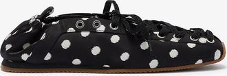 Ganni Black Sporty Ballerina in Dots - Size 36