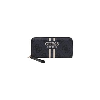 Guess Wallets & Cardholders, female, Black, Size: ONE SIZE Logo Stripe Zip-Around Wallet