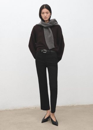 Mango Pantaloni diritti crop nero - Donna - 38 - MANGO