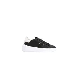 Philippe Model Sneakers, female, Black, Size: 10 US Black Tres Temple Low Top Sneakers