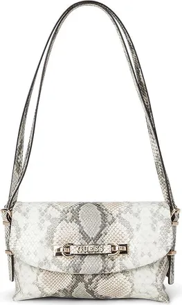 Guess Lefia Flap Shoulder Bag Womens Handbags Natural, Polyurethane