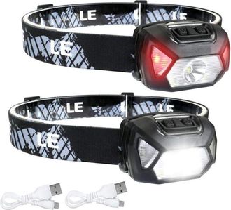 OEM Linterna Frontal Led Recargable De 2000 Lux Con Luz Blanca Y Roja, 6 Modos De Iluminaci&oacute;n Y Resistencia Al Agua Ipx6. Ideal Para Ciclismo, Camping Y S