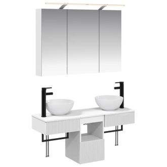 vidaXL Juego De Muebles De Ba&ntilde;o 4 Pcs Blanco 100 X 14,5 X 70 Cm Vidaxl