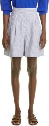 Lafayette 148 New York Leroy Stripe Cotton Blend Shorts in Navy Multi at Nordstrom Rack