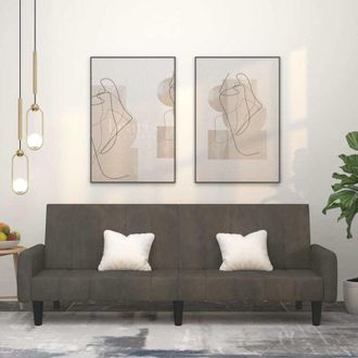 vidaXL Vidaxl - Divano Letto a 2 Posti Grigio Scuro in Velluto